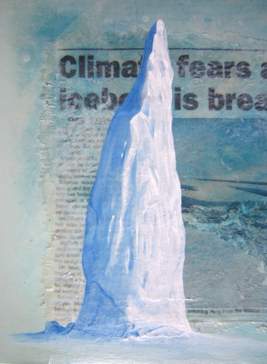 Big Iceberg, detail, mixed media on board, 2008