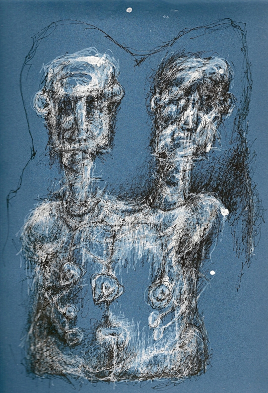 Bluemen, pen on paper 30cmx40cm